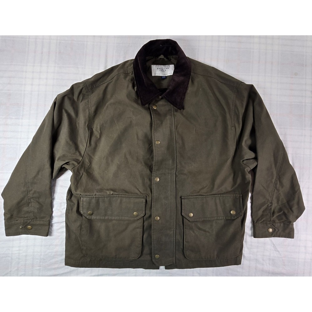 American Eagle Men's Corduroy Collar Canvas Chore Field Barn Coat Jacket XL